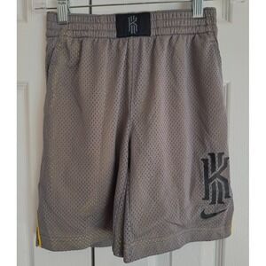 NEW Nike Kyrie Irving Dri-Fit Gray & Gold Basketball Shorts Boys Size Small